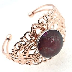 Filigree cuff bracelet bangle with Handmade 20mm snap SB20